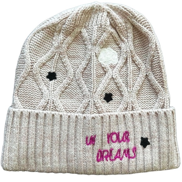 New with tags Urban Outfitters Pink/Rose Bella Embroidered Beanie - Picture 4 of 6